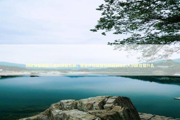 揭秘情感挽回行业的深层机制：那些声称能帮你挽回前任的人到底在做什么